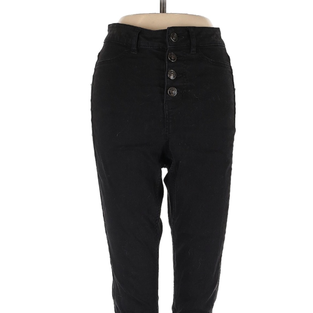 H&M High Waisted, 4 Button, Skinny Ankle Jeans - Faded Black - Size 26
